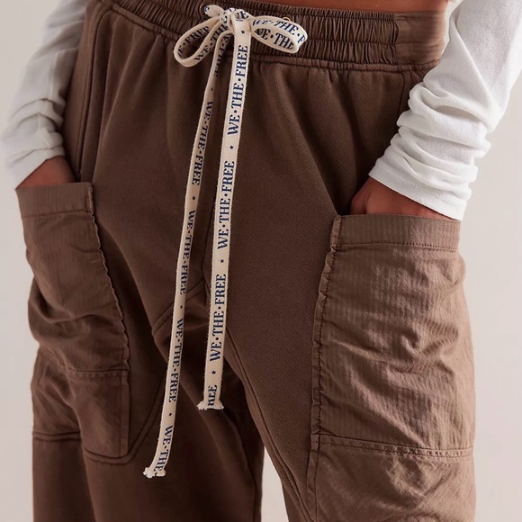 Free People We The Free Jet Set Knit Pull-On Pants in Brown Bear | XL | EUC - Picture 16 of 16